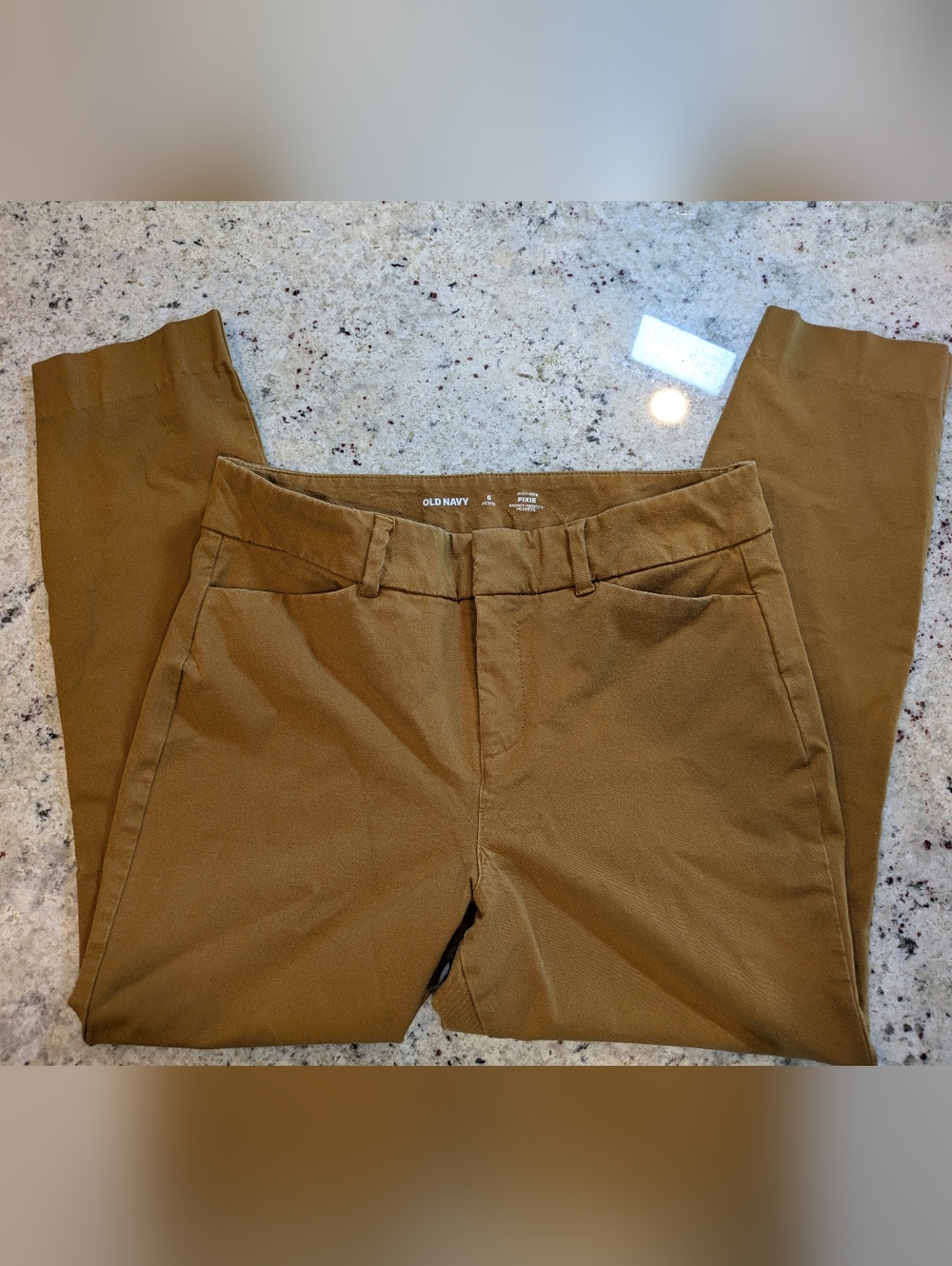 Old Navy Pixie Pants Womens 6 Petite Brown High Rise Slim Work Office